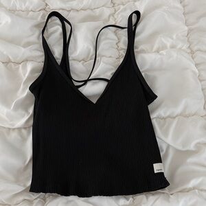 Vuori Black Ribbed Tank Top